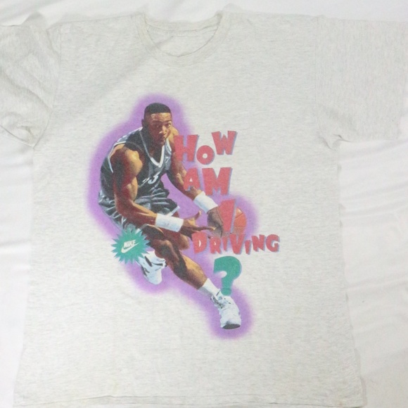 VTG 1980s/90s NIKE Alonzo Mourning Shirt T-Shirt Sz LG - Picture 3 of 8
